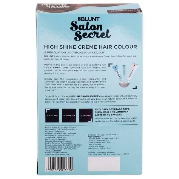 BBlunt Salon Secret Ammonia Free High Shine Creme Hair Colour, Wine (4.