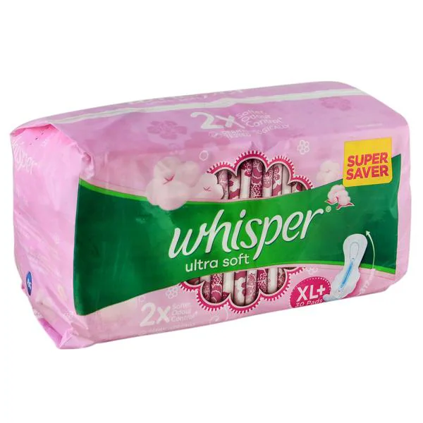 Whisper Ultra Soft Sanitary Napkin with Wings (XL+) 30 pads JioMart