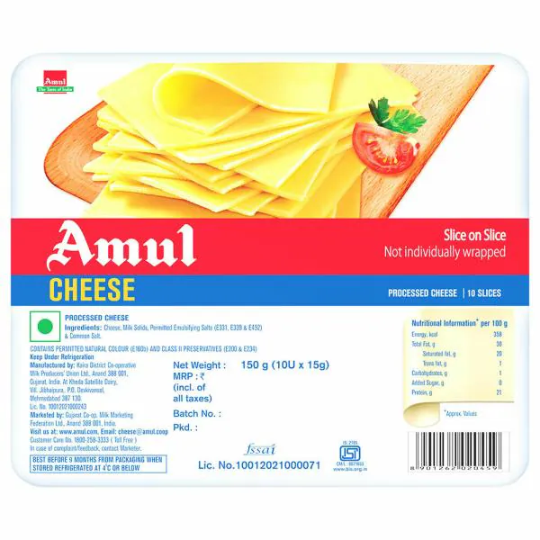 Amul Slice on Slice Cheese 150 g (Pack) JioMart