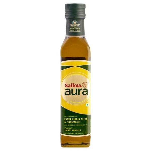 Saffola Aura Extra Virgin Olive & Flaxseed Oil 250 ml JioMart