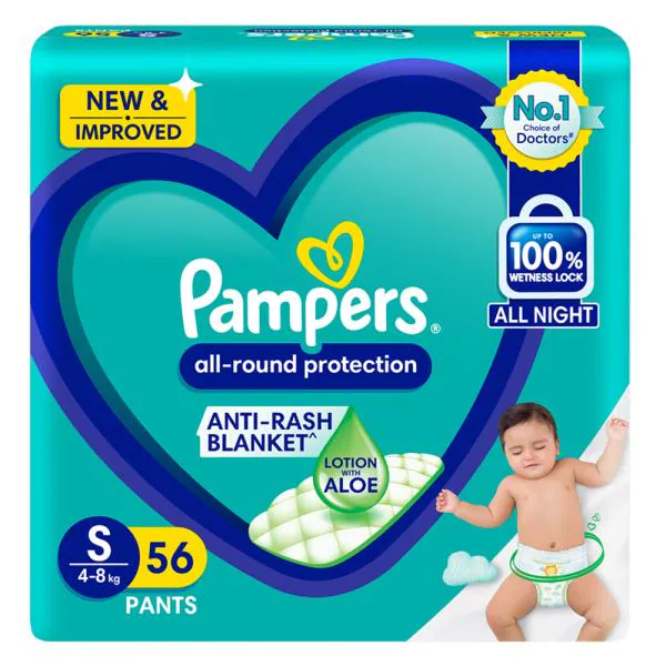Pampers AllRound Protection Pants (S) 56 count (4 8 kg) JioMart