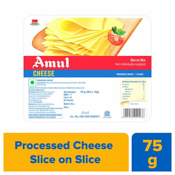 Amul Slice on Slice Cheese 75 g (Pack) JioMart