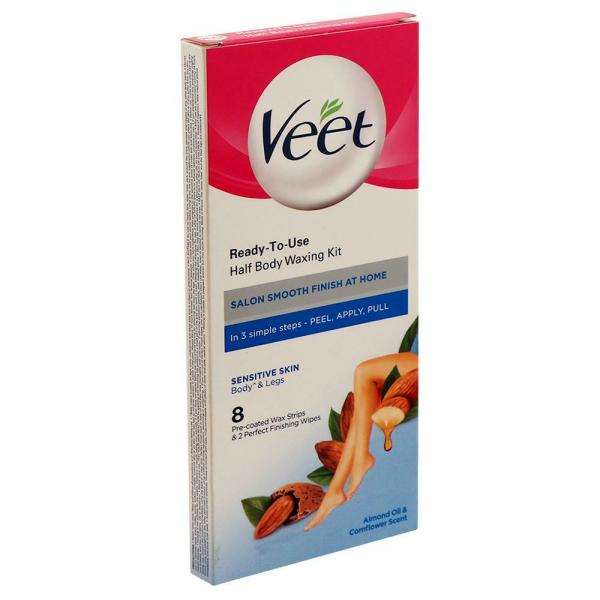 Veet Ready To Use Sensitive Skin Half Body Waxing Kit 10 pcs - JioMart