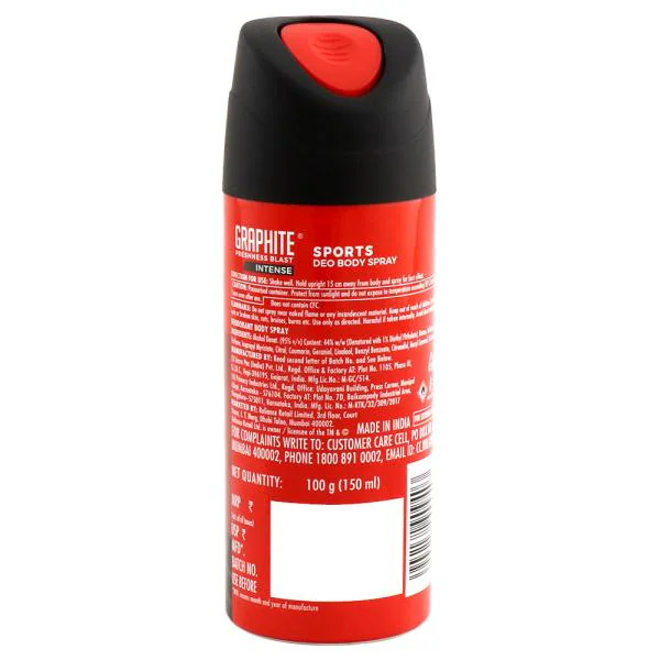 Graphite Sporty Intense Deo Body Spray 150 ml JioMart