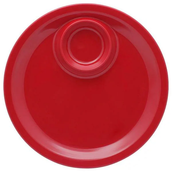 Dinewell 2 Section Red Plastic Chip and Dip Tray 5 inch JioMart