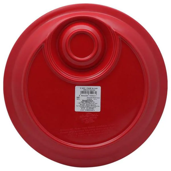 Dinewell 2 Section Red Plastic Chip and Dip Tray 5 inch JioMart