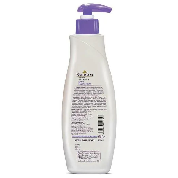 Santoor Extra Moisturising Perfumed Body Lotion for Dry Skin 250 ml