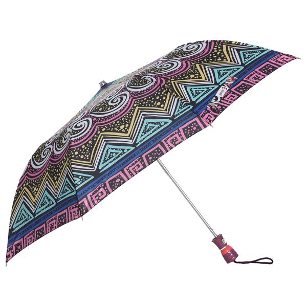 Happy Living Assorted Colour Nylon 3 Fold Auto Ladies Umbrella 35x6x6