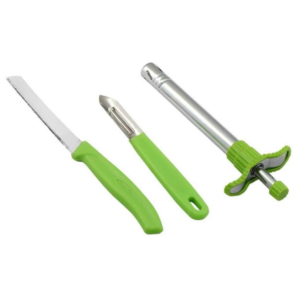 Everest Green Stainless Steel Lighter, Peeler & Knife Set (3 pcs) JioMart