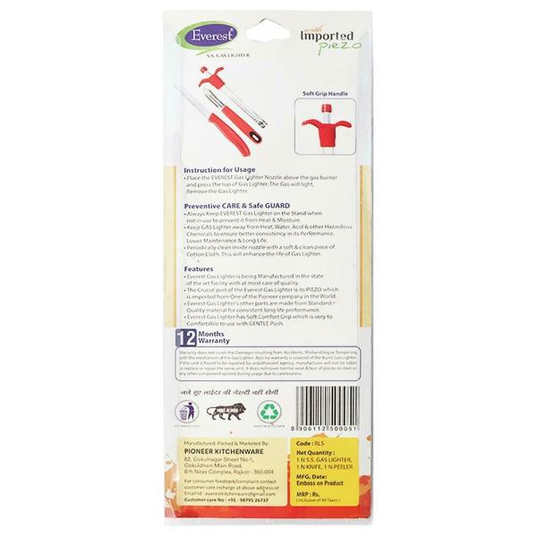 Everest Green Stainless Steel Lighter, Peeler & Knife Set (3 pcs) JioMart