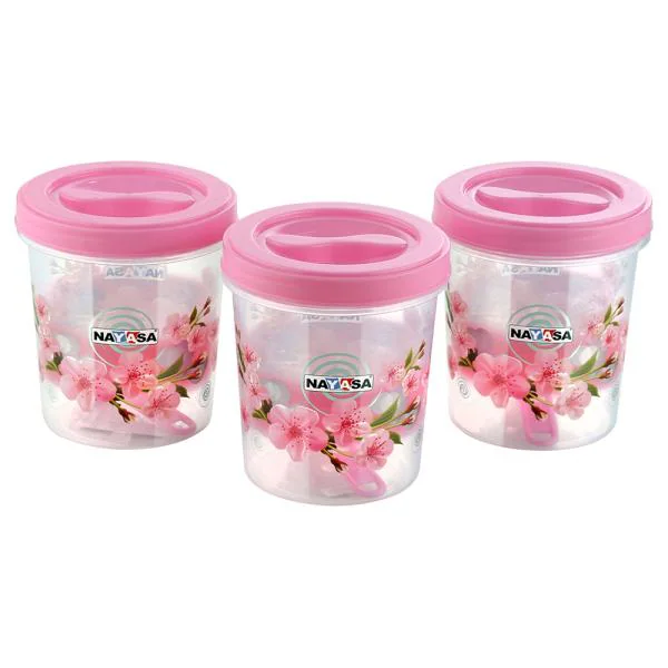 Nayasa Store In Deluxe 22 Pink Plastic Container 325 ml (Set of 3