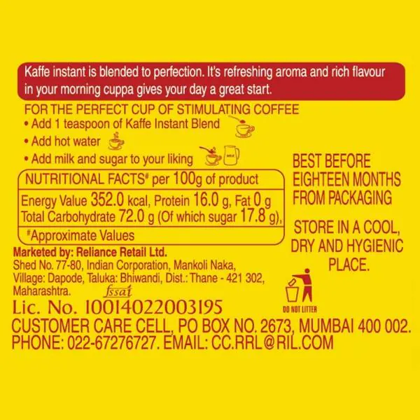 Kaffe Instant Blend Instant Coffee Powder 50 g JioMart