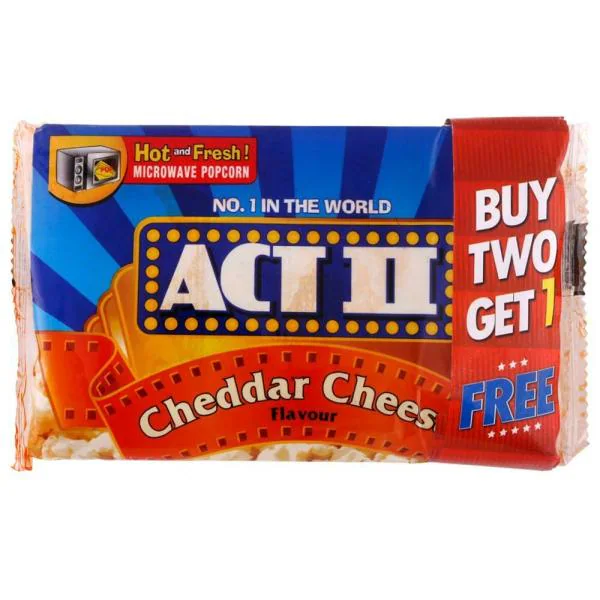 Act II Cheddar Cheese Microwave Popcorn 33 g (Buy 2 Get 1 Free) JioMart