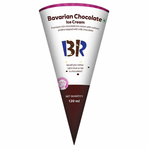 Baskin Robbins Bavarian Chocolate Ice Cream Cone 120 ml (Wrap) JioMart