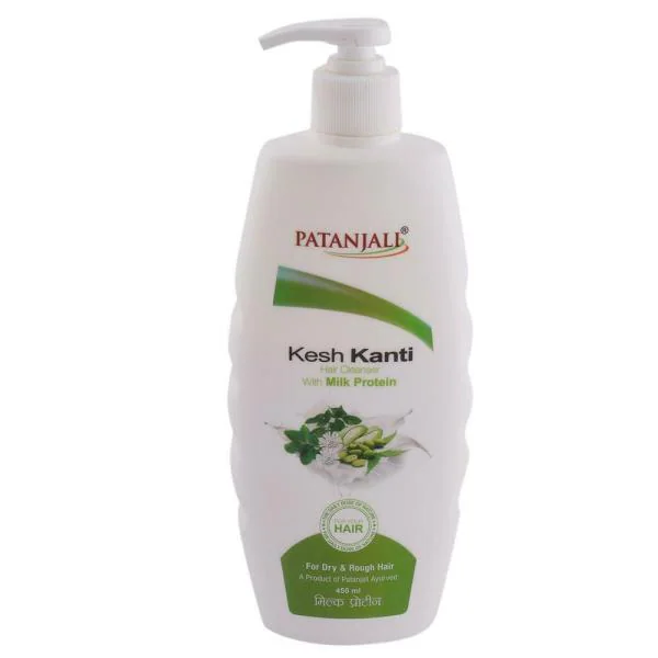 Patanjali Kesh Kanti Milk Protein Hair Cleanser for Dry & Rough Hair 450 ml  - Pohunch