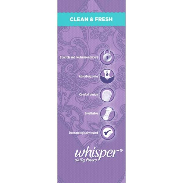 Whisper Clean & Fresh Daily Liners (Normal) 20 pads JioMart