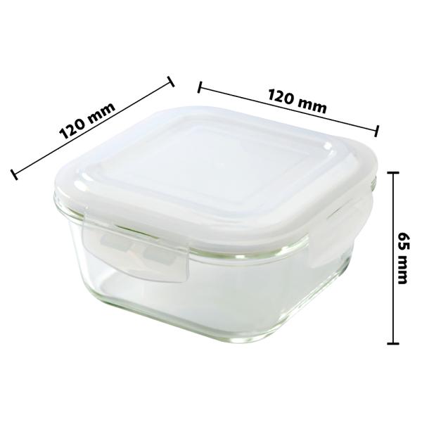 Borosil Square Glass Microwavable Lunch Box 320 ml (Set of 3) JioMart