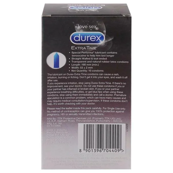 Durex Extra Time Condoms 10 pcs JioMart