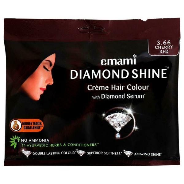 Emami Diamond Shine Creme Hair Color, Cherry Red () 20 g + 20 ml -  JioMart