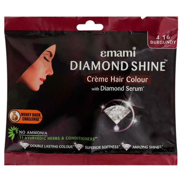 Emami Diamond Shine with Diamond Serum Ammonia Free Creme Hair Colour,  Burgundy () (20 g + 20 ml) - JioMart