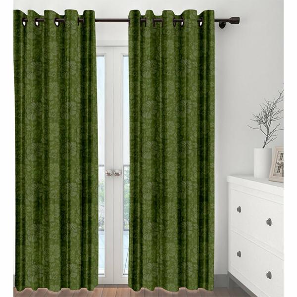 Cortina Maroon Crush and Embossed Polyester Door Curtains 7 ft (Set of 2) -  JioMart