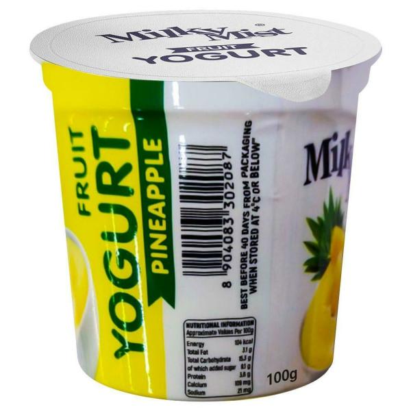 Milky Mist Pineapple Flavoured Fruit Yogurt 100 g (Cup) JioMart