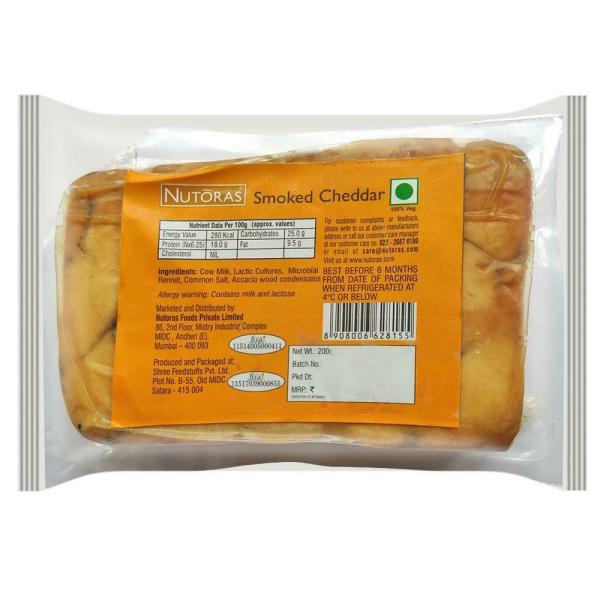 Nutoras Smoked Cheddar Cheese 200 g (Pouch) JioMart