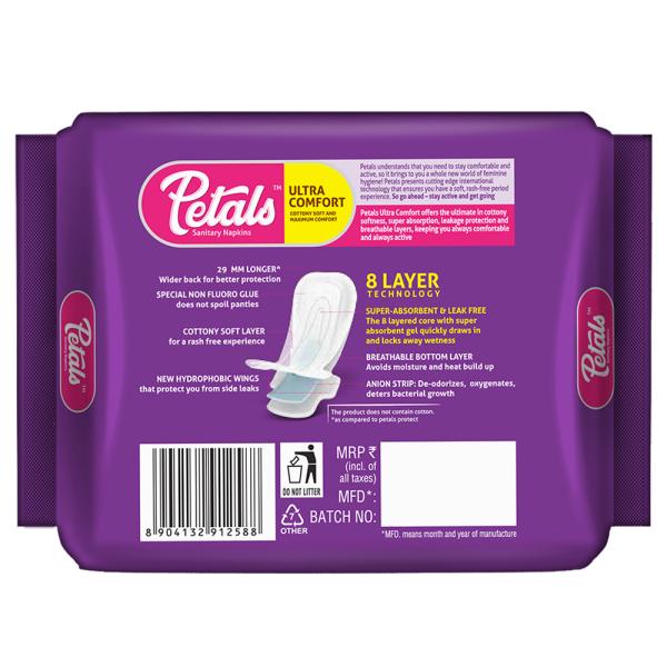 Petals Ultra Comfort Sanitary Napkins with Wings (XL) 8 pads JioMart