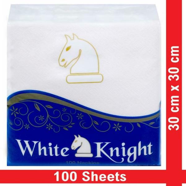 White Knight Cocktail Paper Napkins 30x30 cm (100 pcs) JioMart