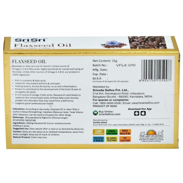 Sri Sri Tattva Flaxseed Oil Veg Capsule 10 Nos (Pack of 3) JioMart