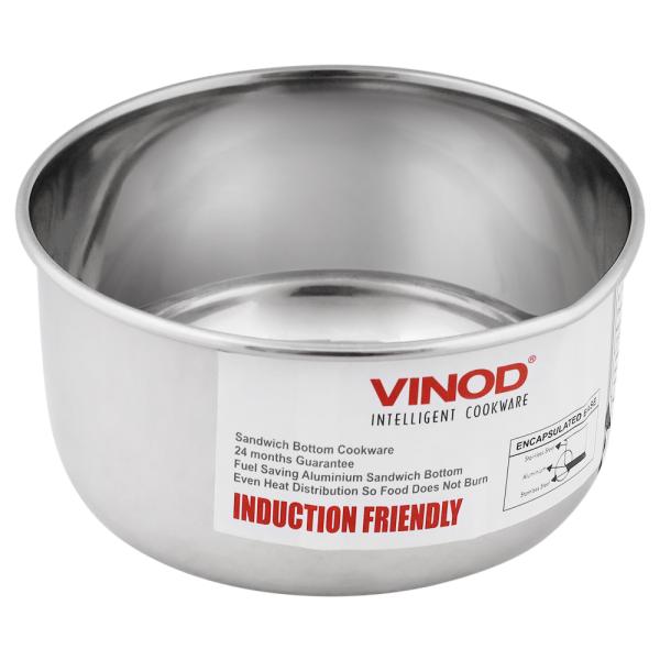 Vinod Round Stainless Steel Induction Friendly Capsule Bottom Saucepan 800 ml (Size 9) JioMart