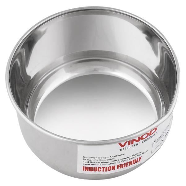 Vinod Round Stainless Steel Induction Friendly Capsule Bottom Saucepan 800 ml (Size 9) JioMart