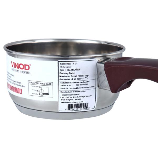 Vinod Stainless Steel Induction Friendly Sandwich Bottom Milk Pan 1.6 L