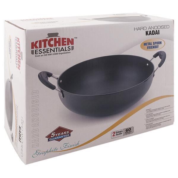Kitchen Essentials Hard Anodised Kadai 13 inch JioMart