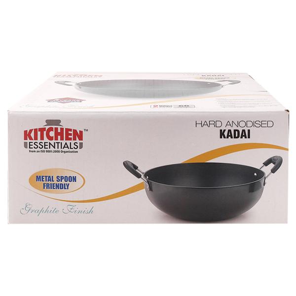 Kitchen Essentials Hard Anodised Kadai 13 inch JioMart