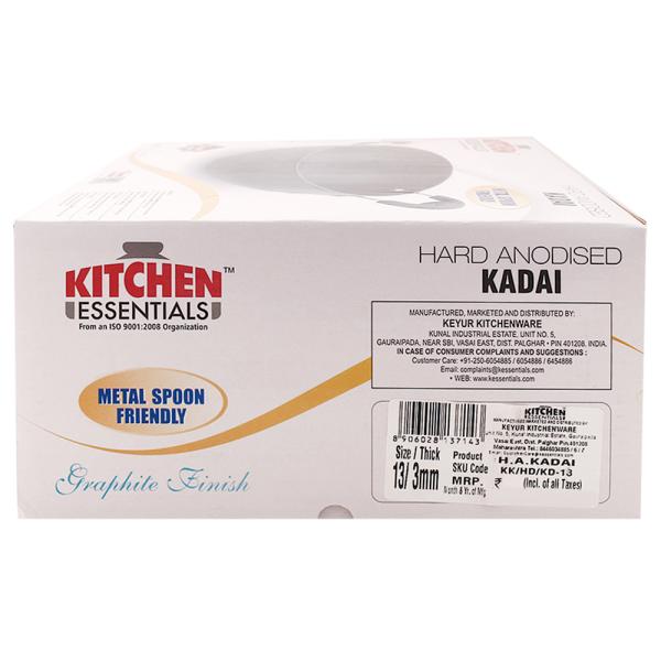 Kitchen Essentials Hard Anodised Kadai 13 inch JioMart