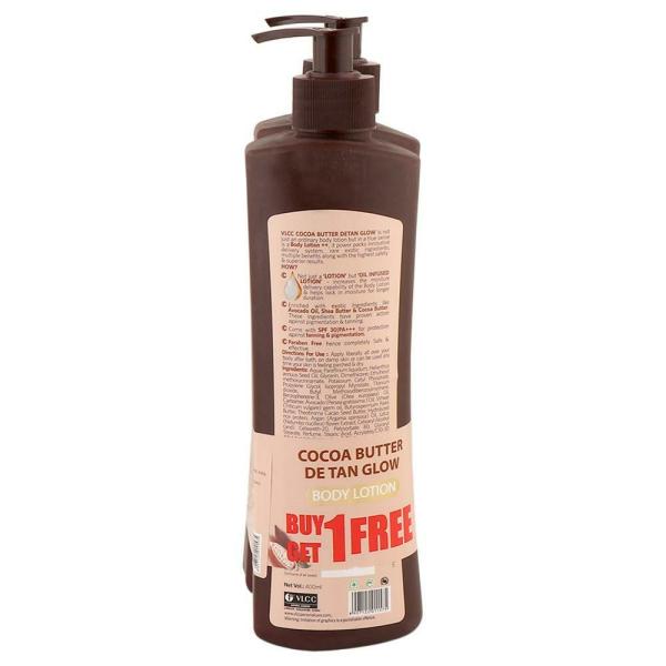 VLCC Cocoa Butter DeTan Glow Body Lotion with SPF 30 400 ml (Buy 1 Get