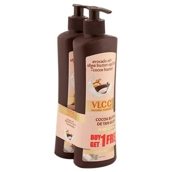 VLCC Cocoa Butter DeTan Glow Body Lotion with SPF 30 400 ml (Buy 1 Get