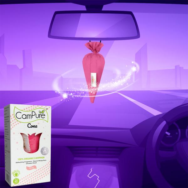 CamPure Rose Camphor Cone Air Freshener 60 g JioMart