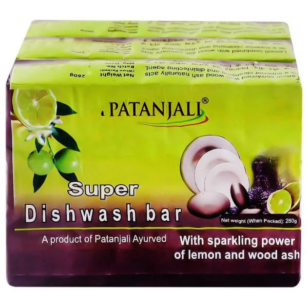 Patanjali Lemon and Wood Ash Super Dishwash Bar 250 g (Pack of 3) JioMart