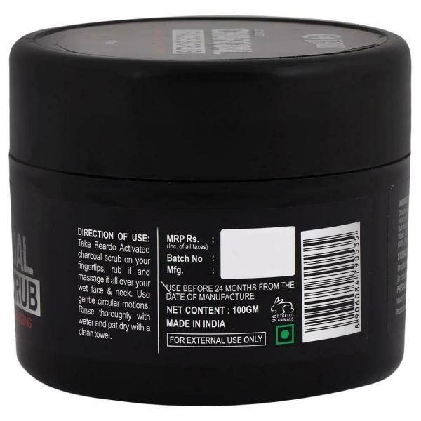 Beardo Activated Charcoal Exfoliating & Deep Cleansing Face Scrub 100 g