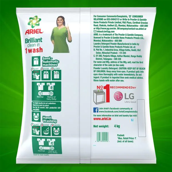 Ariel Complete Detergent Powder 4 kg JioMart