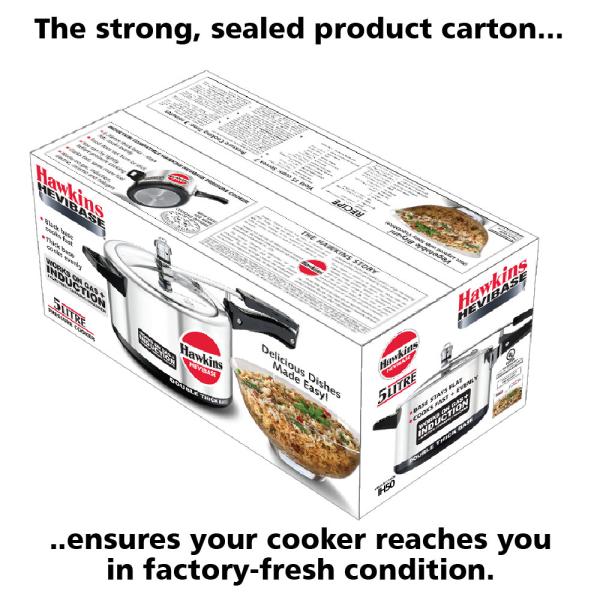 Hawkins Hevibase Aluminium Induction Base Pressure Cooker 5 L with