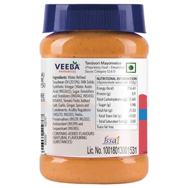 Veeba Tandoori Eggless Mayonnaise 250 g JioMart