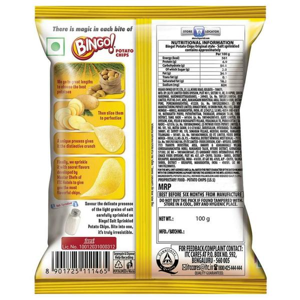 Bingo Salt Sprinkled Potato Chips 100 g JioMart