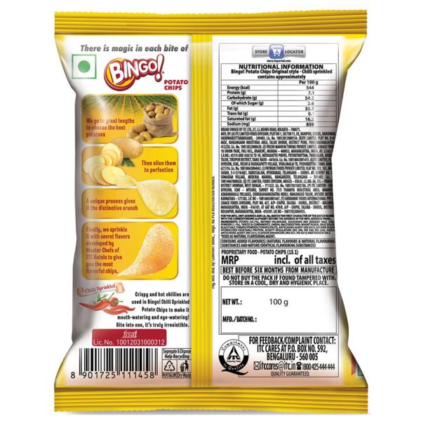 Bingo Original Style Chilli Sprinkled Potato Chips 100 g JioMart