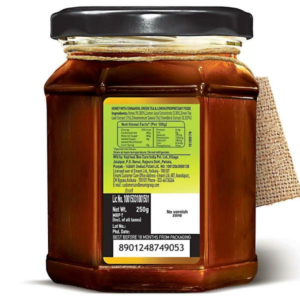 Zandu Pure Honey with Cinnamon, Green Tea & Lemon 250 g JioMart