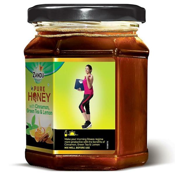 Zandu Pure Honey with Cinnamon, Green Tea & Lemon 250 g JioMart
