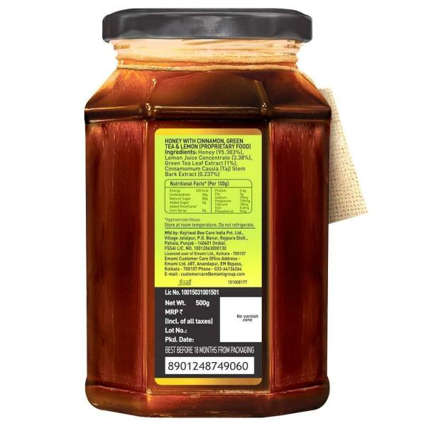 Zandu Pure Honey with Cinnamon, Green Tea & Lemon 500 g JioMart