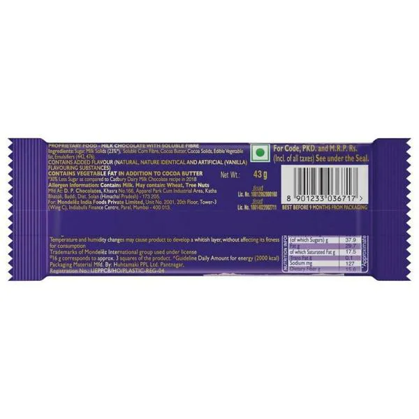 Cadbury Dairy Milk Chocolate 43 g JioMart